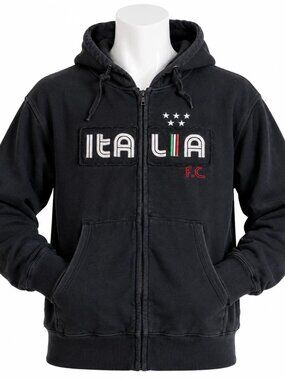 VTG - ITALIA Futbol Club - Five Star Blue Marlin Full Zip Hooded Jacket - Medium